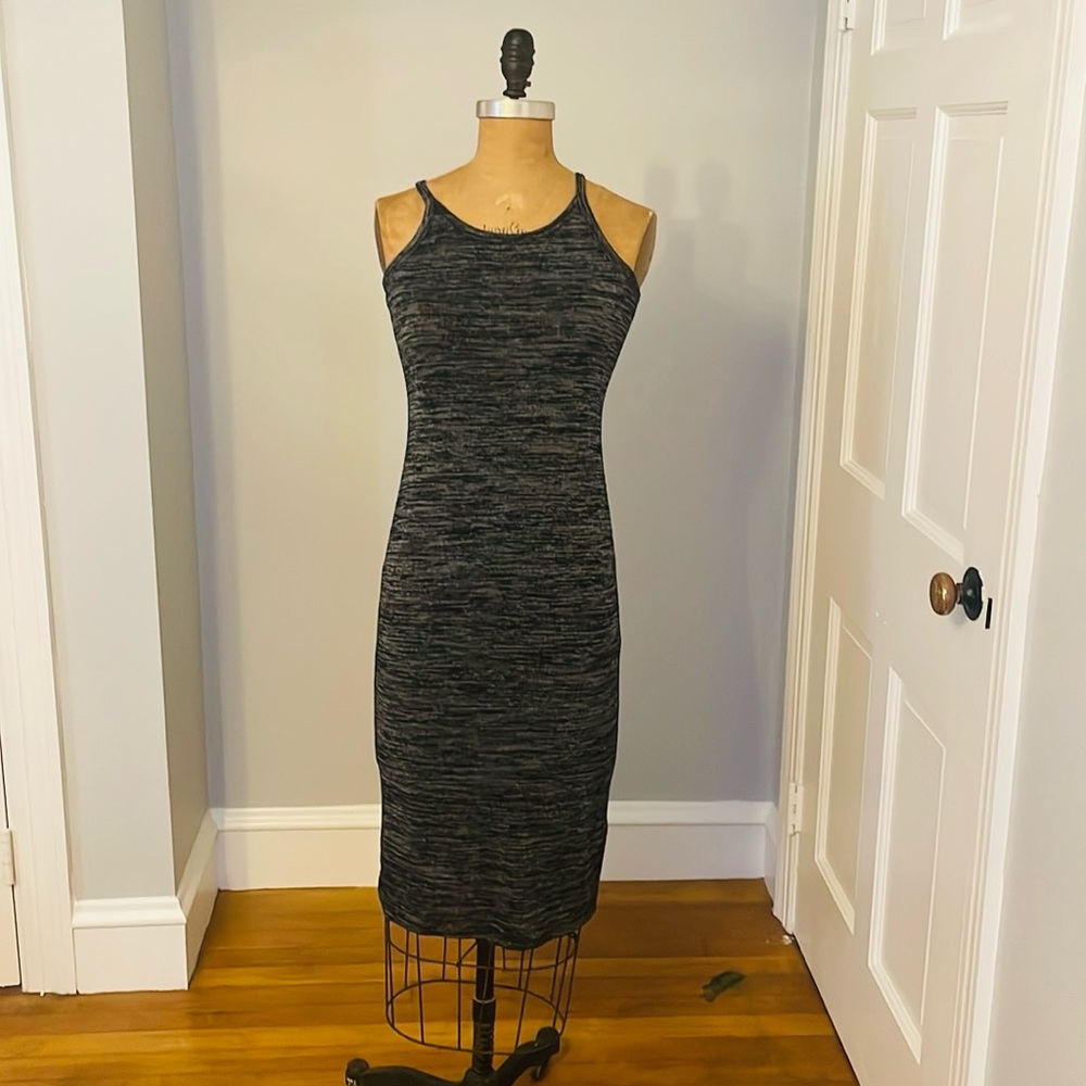 Leith knit Body Con dress in gray medium charcoal
